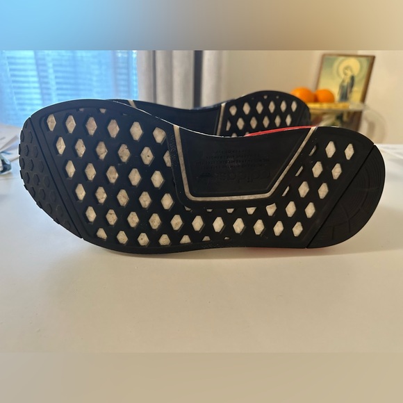 Adidas NMD R1 Primeknit OG "Black/Red/Blue" sneakers, Size US10 - Picture 8 of 10